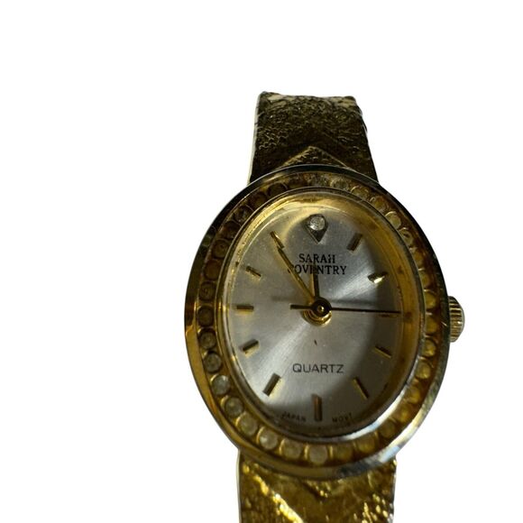 Sarah Coventry Quartz Womans Gold Tone Japan Movement Wrist Watch Needs Battery - Picture 3 of 9